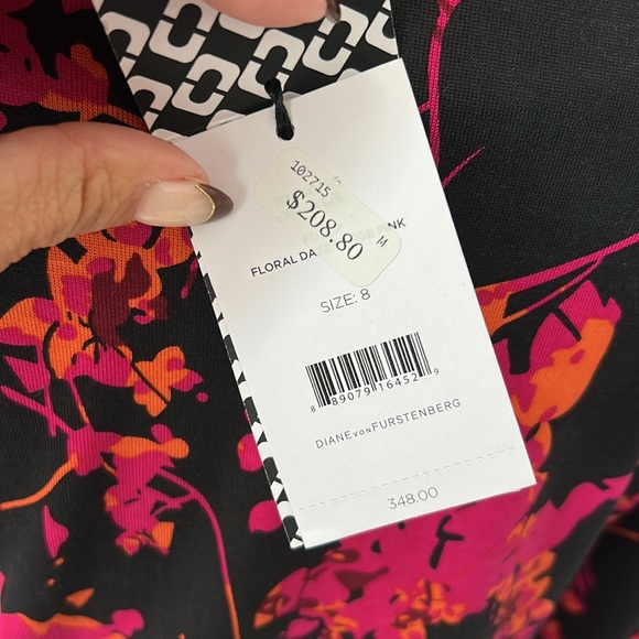 Diane von Furstenberg Silk Reina Long Sleeve Floral Daze Shift Dress - Picture 6 of 10